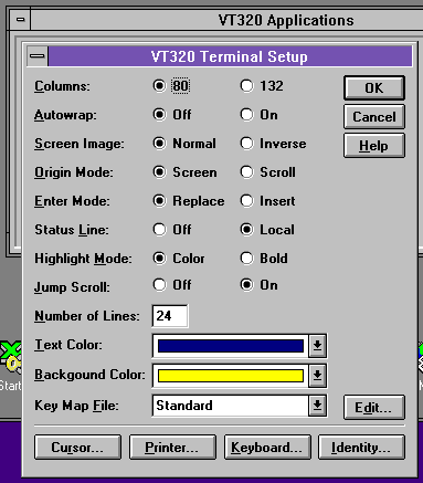 Terminal settings
